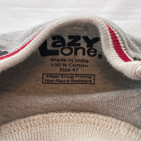 4T MOOSE Pajama set Boy/Girl matching set Long sleeved Lazy One 100%cotton EUC - Picture 3 of 6